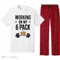 Working On My 6 Pack Beer Dad Funny Gymmer Pajama Set thumb 0