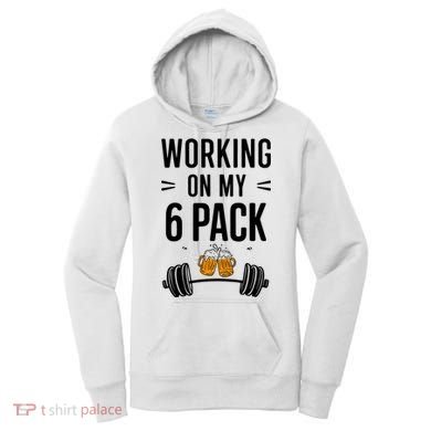 Working On My 6 Pack Beer Dad Funny Gymmer Women's Hoodie