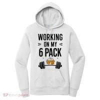 Working On My 6 Pack Beer Dad Funny Gymmer Women's Hoodie thumb 0