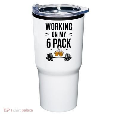 Working On My 6 Pack Beer Dad Funny Gymmer Tumbler