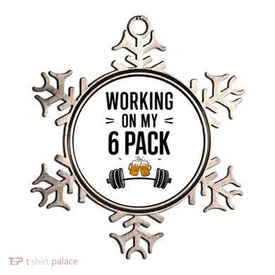 Working On My 6 Pack Beer Dad Funny Gymmer Ornament