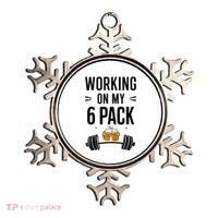 Working On My 6 Pack Beer Dad Funny Gymmer Ornament thumb 0