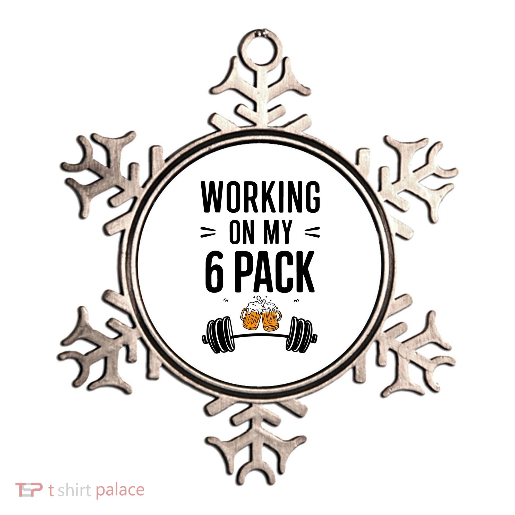 Working On My 6 Pack Beer Dad Funny Gymmer Ornament