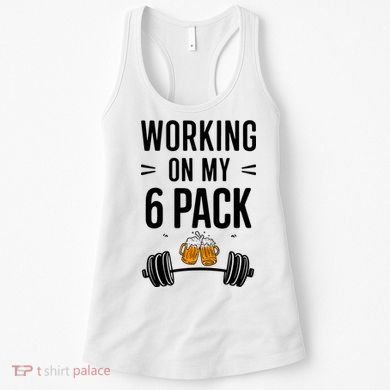 Working On My 6 Pack Beer Dad Funny Gymmer Women's Tank Top