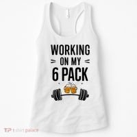 Working On My 6 Pack Beer Dad Funny Gymmer Women's Tank Top thumb 0