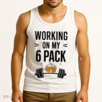 Working On My 6 Pack Beer Dad Funny Gymmer Tank Top thumb 3