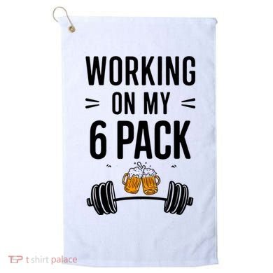 Working On My 6 Pack Beer Dad Funny Gymmer Golf Towel