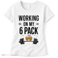 Working On My 6 Pack Beer Dad Funny Gymmer Women's T-Shirt thumb 0