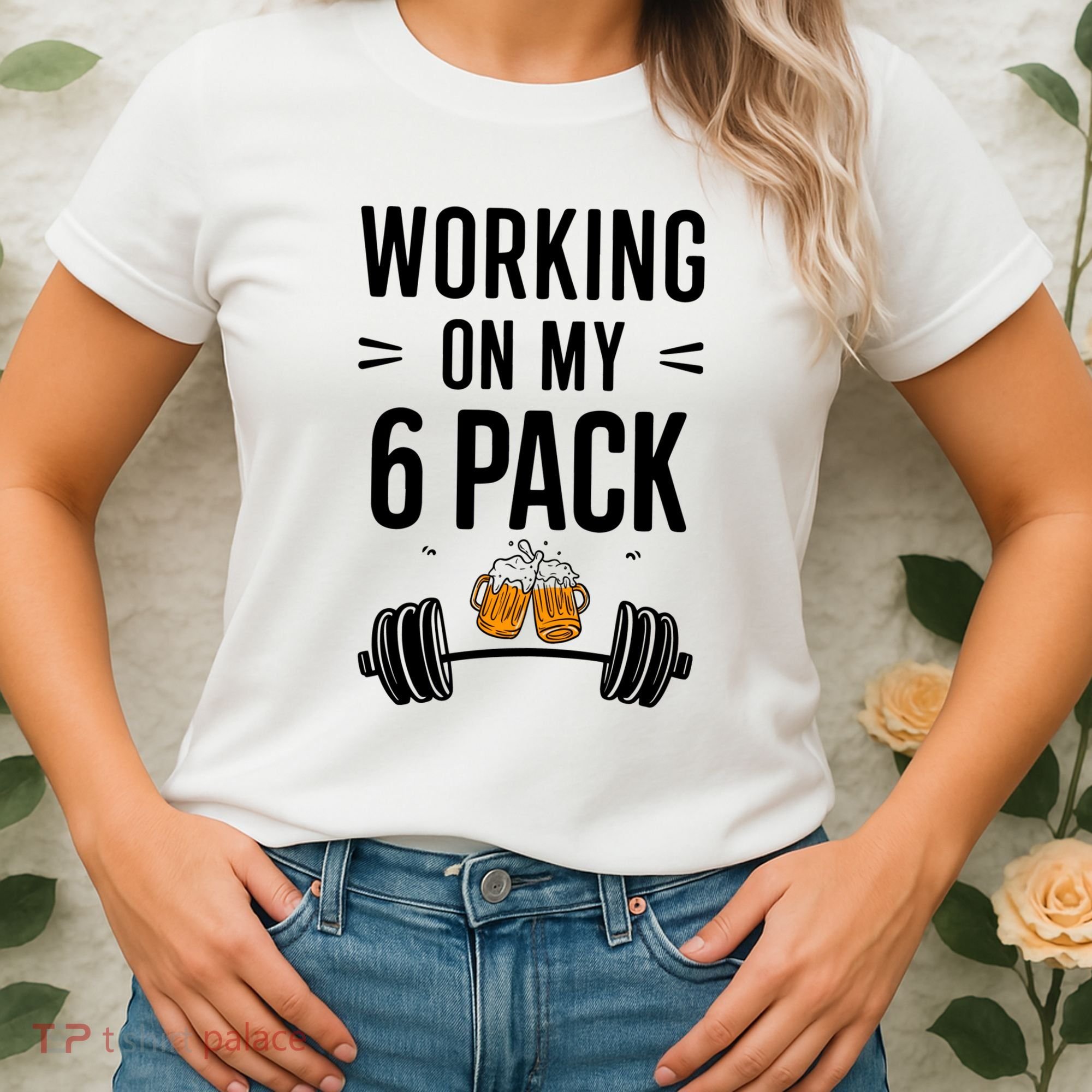 Working On My 6 Pack Beer Dad Funny Gymmer Women's T-Shirt