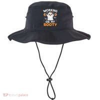 Working On My Booty Funny Halloween Ghost Gym Workout Bucket Hat thumb 0