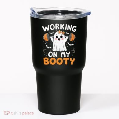 Working On My Booty Funny Halloween Ghost Gym Workout Tumbler