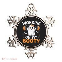 Working On My Booty Funny Halloween Ghost Gym Workout Ornament thumb 0
