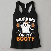 Working On My Booty Funny Halloween Ghost Gym Workout Women's Tank Top thumb 3