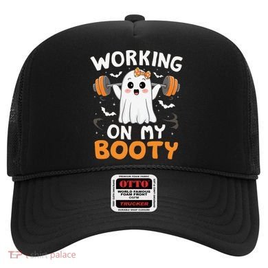 Working On My Booty Funny Halloween Ghost Gym Workout Hat