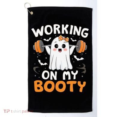 Working On My Booty Funny Halloween Ghost Gym Workout Golf Towel