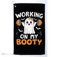 Working On My Booty Funny Halloween Ghost Gym Workout Golf Towel thumb 0