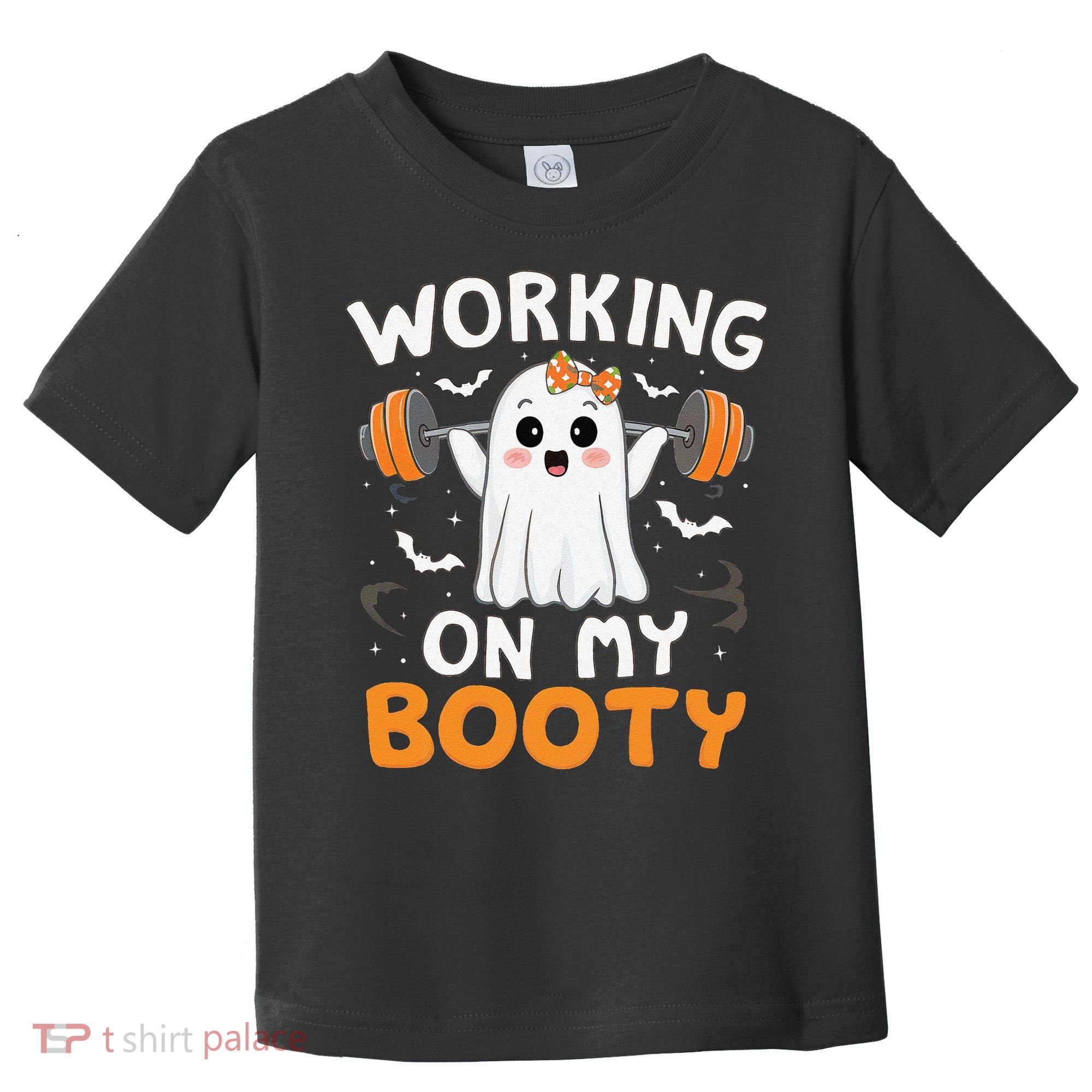 Working On My Booty Funny Halloween Ghost Gym Workout Toddler T-Shirt