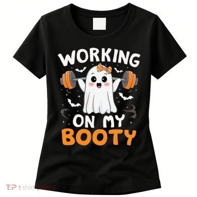 Working On My Booty Funny Halloween Ghost Gym Workout Women's T-Shirt