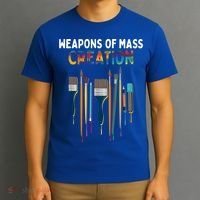 Weapons Of Mass Creation Artist Painting Gift Art Teachers Gift T-Shirt thumb 3