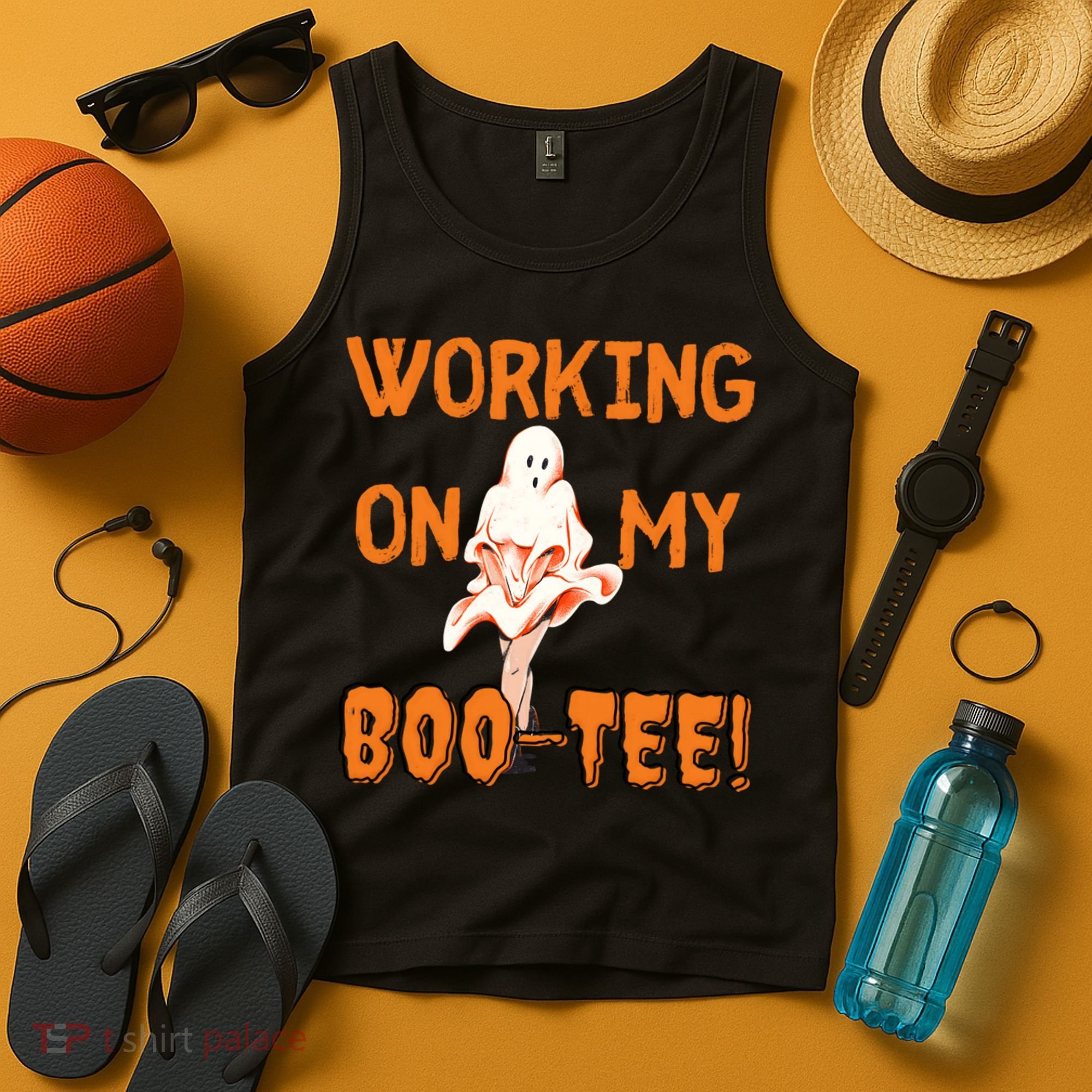 Working On My Boo Working On My Booty Funny Gym Funny Hallowen Tank Top