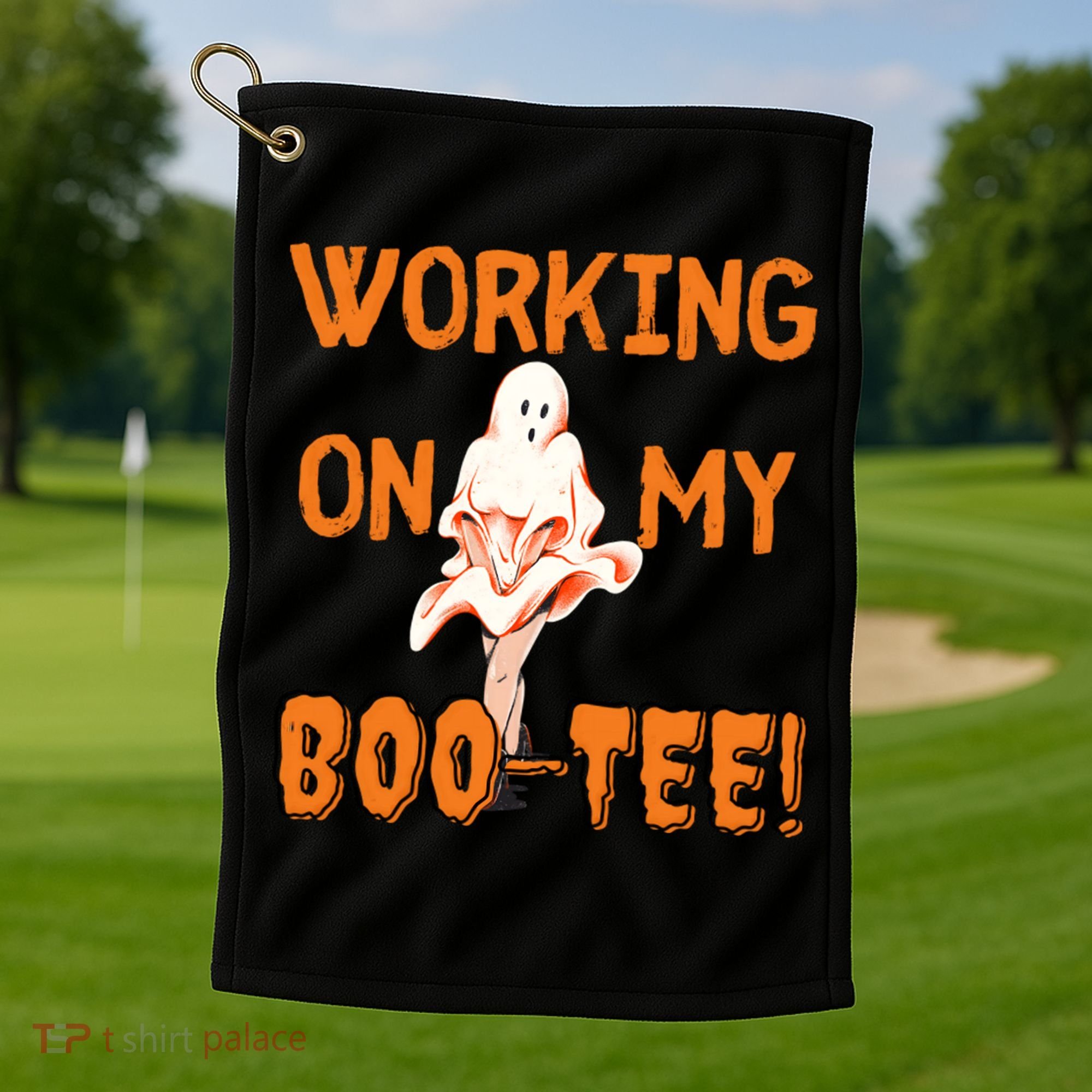 Working On My Boo Working On My Booty Funny Gym Funny Hallowen Golf Towel