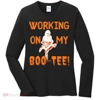 Working On My Boo Working On My Booty Funny Gym Funny Hallowen Women's Long Sleeve Shirt thumb 0