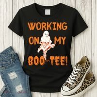 Working On My Boo Working On My Booty Funny Gym Funny Hallowen Women's T-Shirt thumb 3