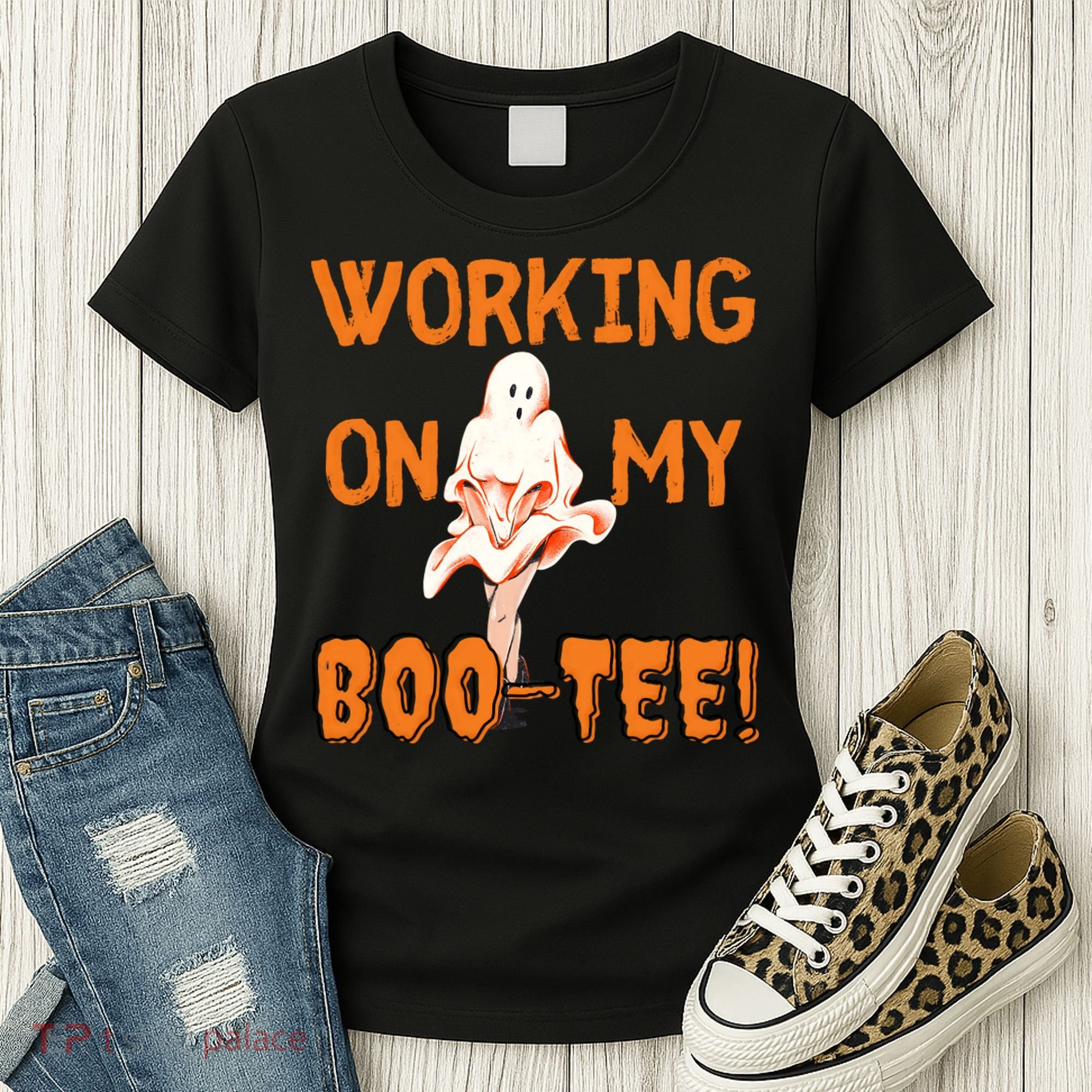 Working On My Boo Working On My Booty Funny Gym Funny Hallowen Women's T-Shirt