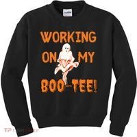 Working On My Boo Working On My Booty Funny Gym Funny Hallowen Kids Sweatshirt thumb 0