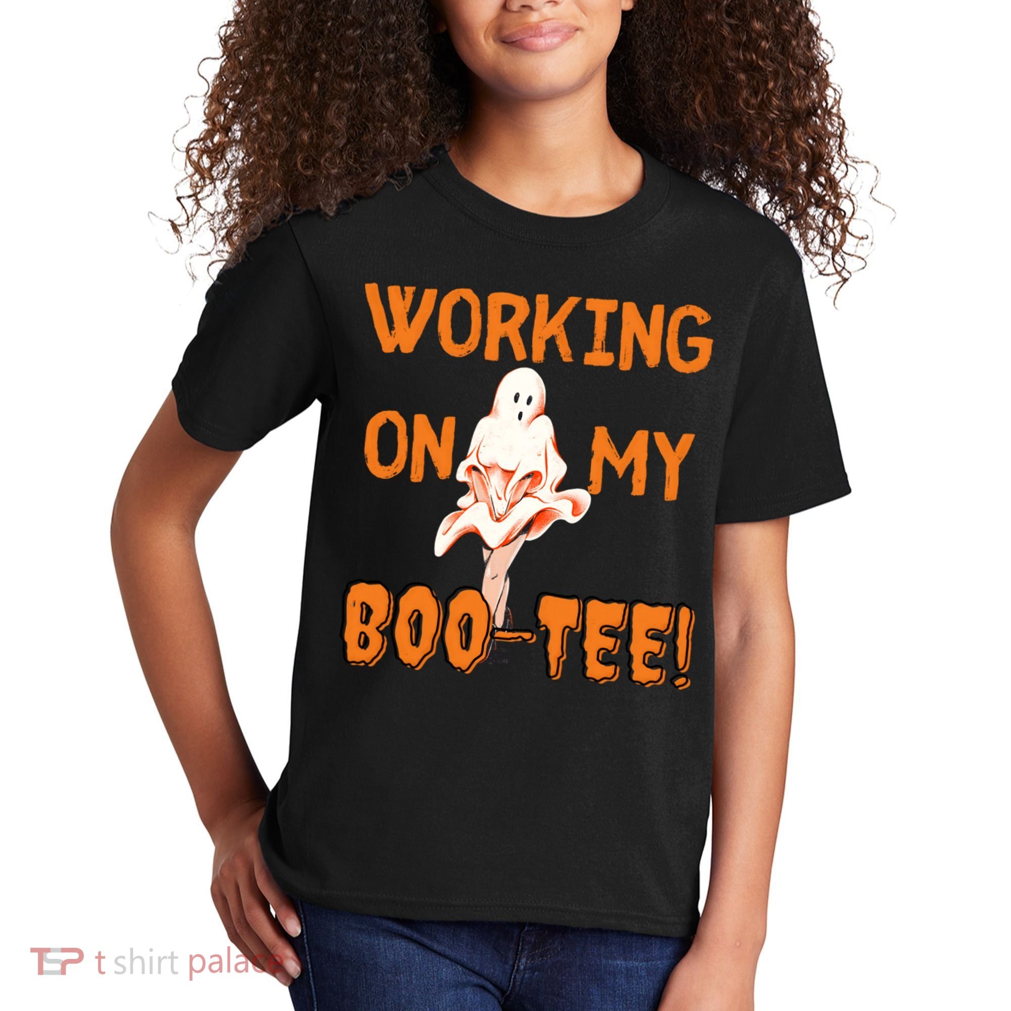 Working On My Boo Working On My Booty Funny Gym Funny Hallowen Kids T-Shirt