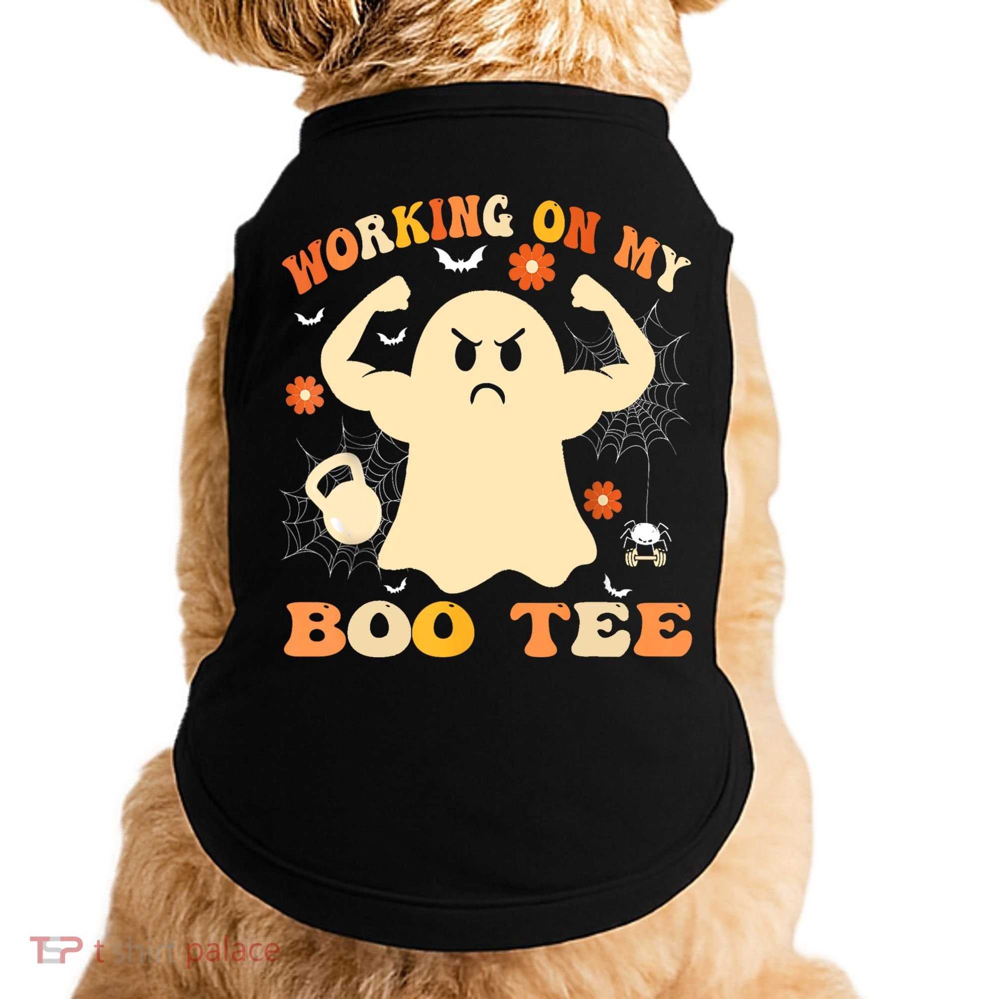 Working On My Boo Halloween Gym Workout Weightlifting Doggie Tank