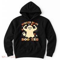 Working On My Boo Halloween Gym Workout Weightlifting Hoodie thumb 0