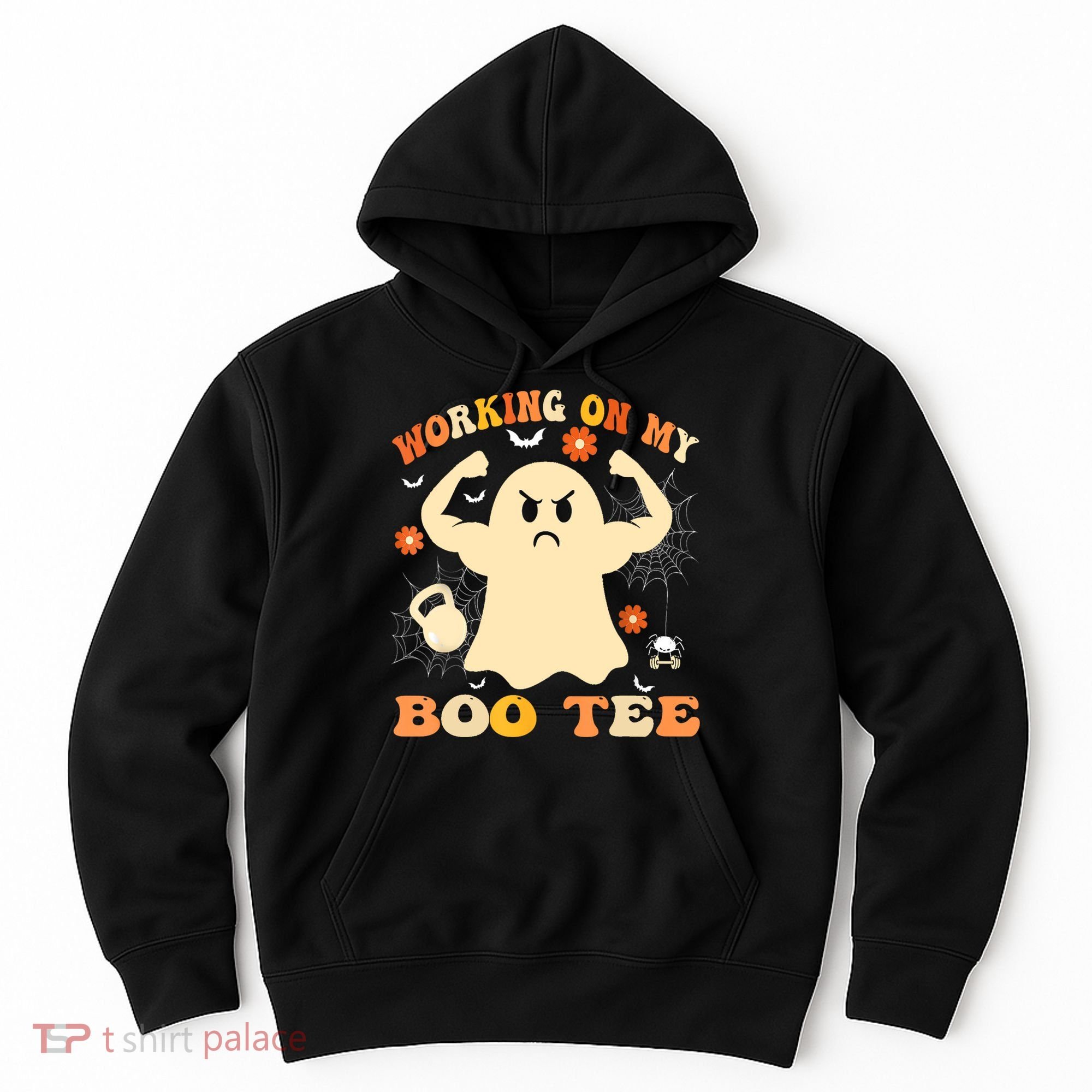 Working On My Boo Halloween Gym Workout Weightlifting Hoodie