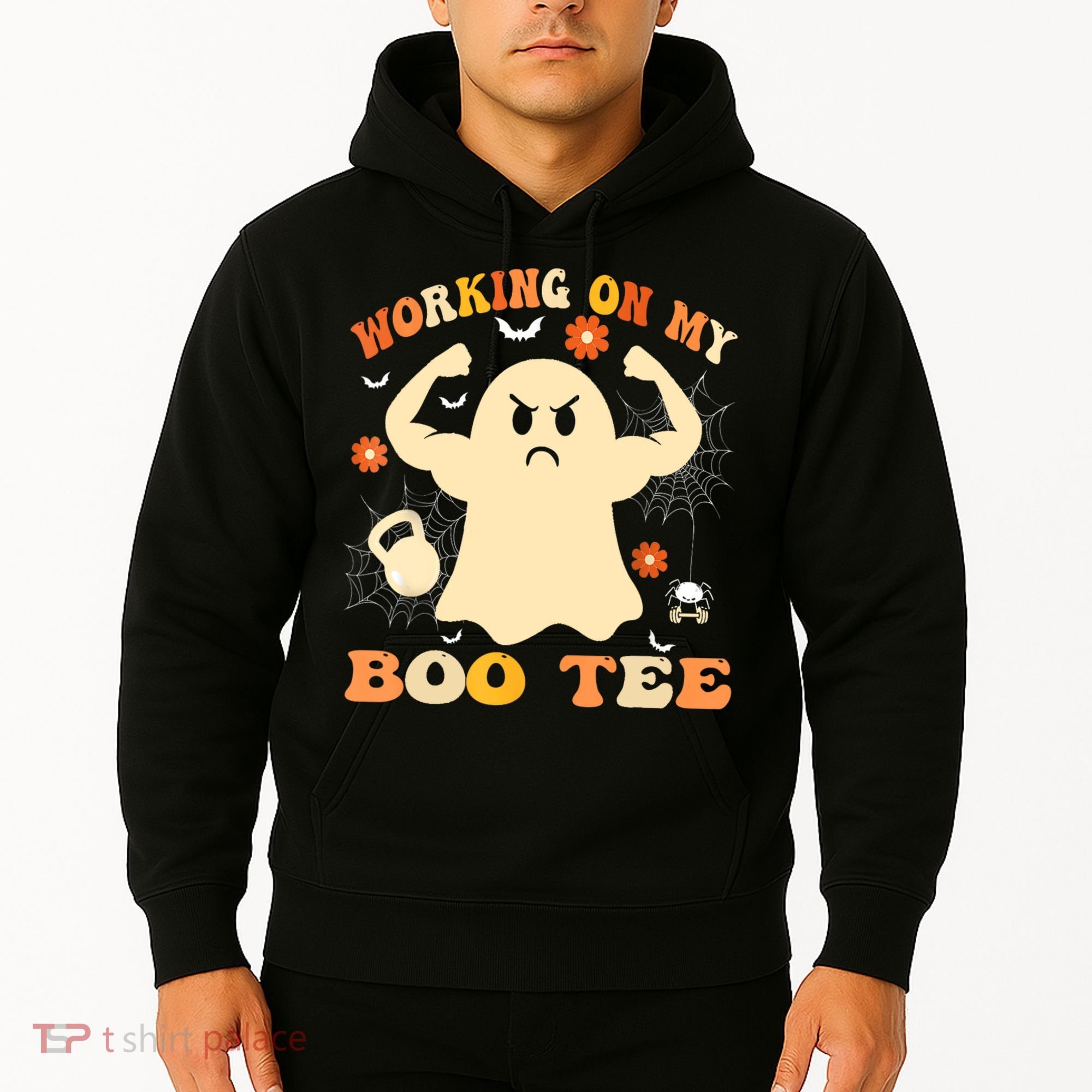Working On My Boo Halloween Gym Workout Weightlifting Hoodie