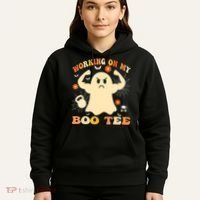 Working On My Boo Halloween Gym Workout Weightlifting Hoodie thumb 5