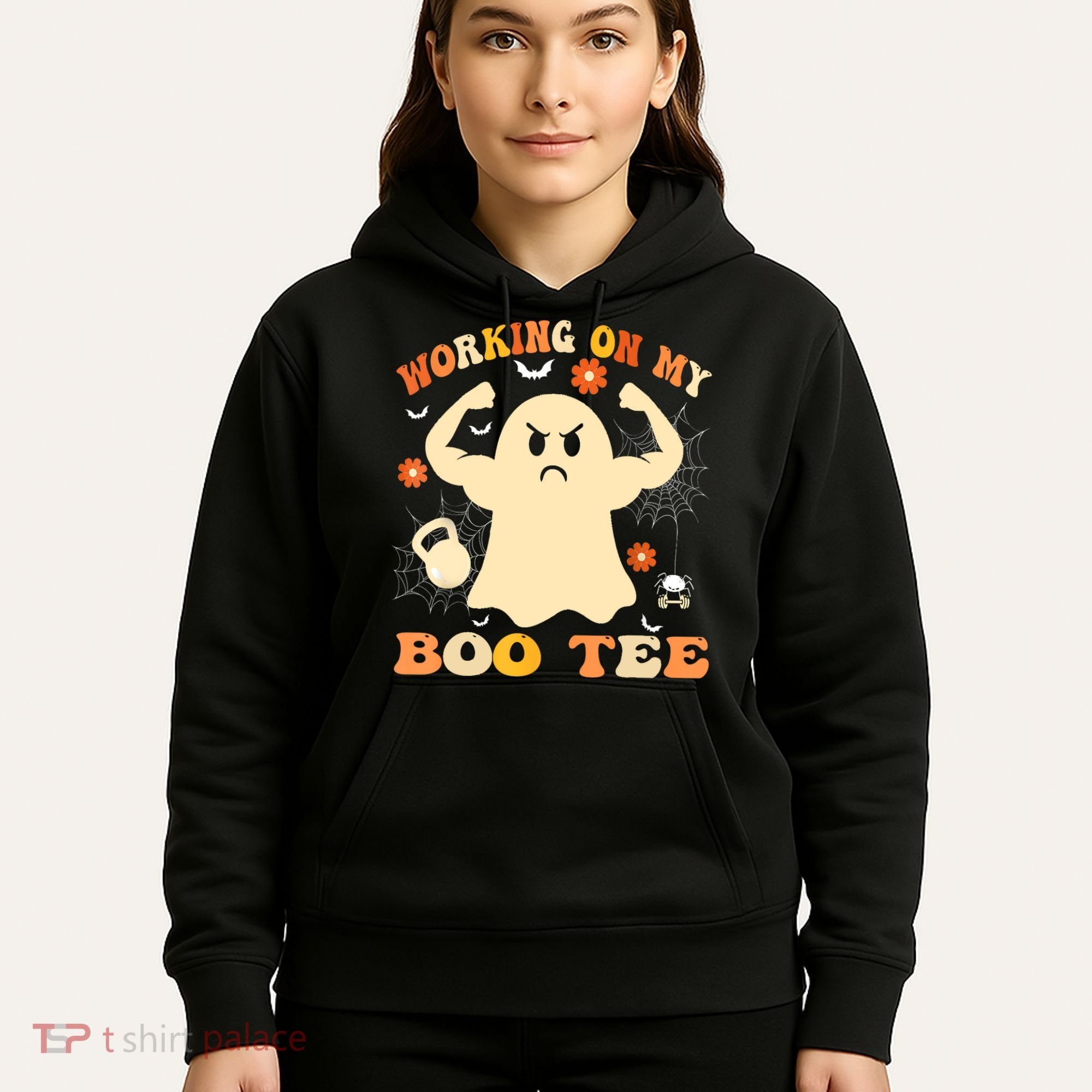 Working On My Boo Halloween Gym Workout Weightlifting Hoodie