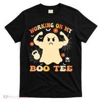 Working On My Boo Halloween Gym Workout Weightlifting T-Shirt thumb 0