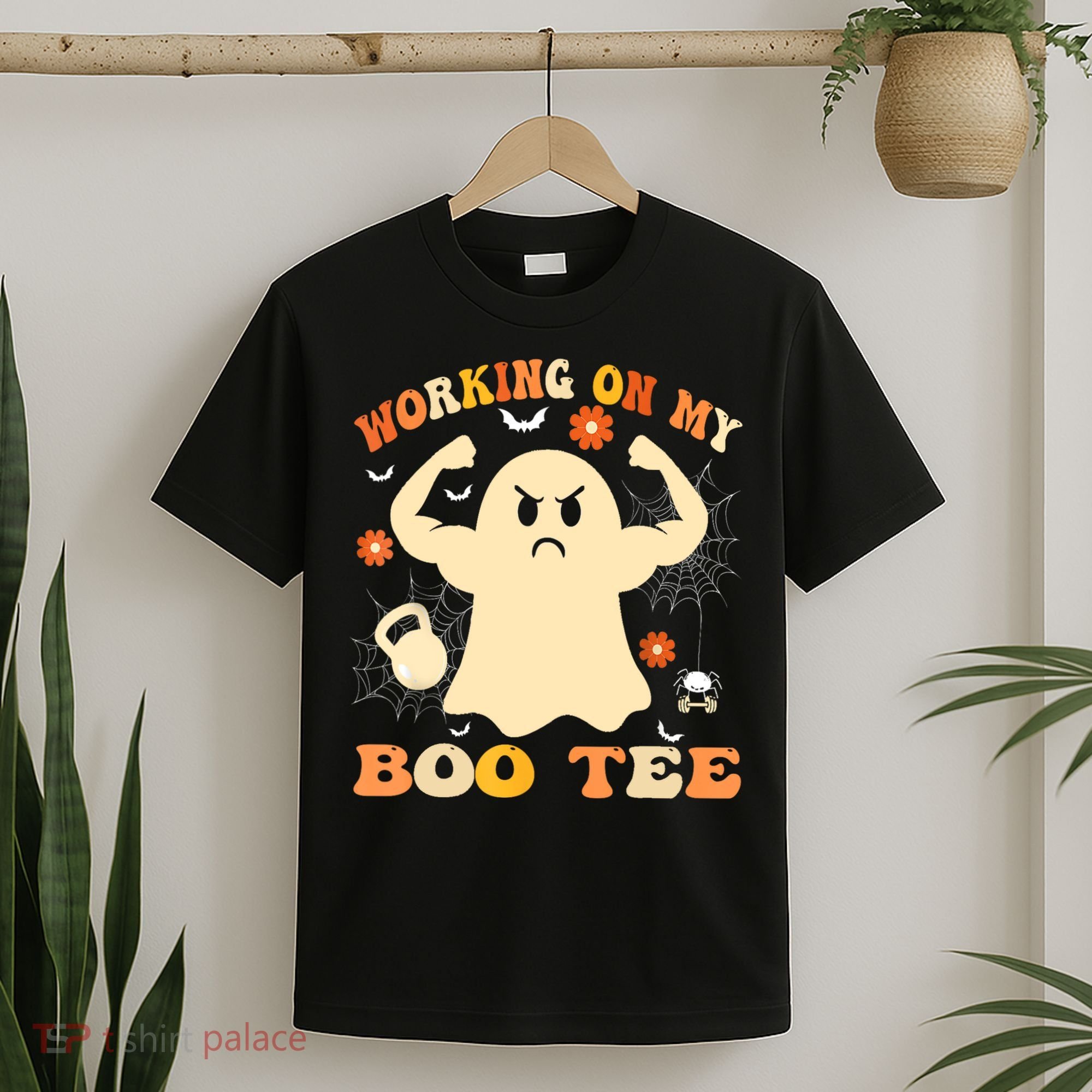 Working On My Boo Halloween Gym Workout Weightlifting T-Shirt