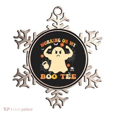 Working On My Boo Halloween Gym Workout Weightlifting Ornament