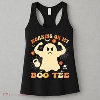 Working On My Boo Halloween Gym Workout Weightlifting Women's Tank Top thumb 3