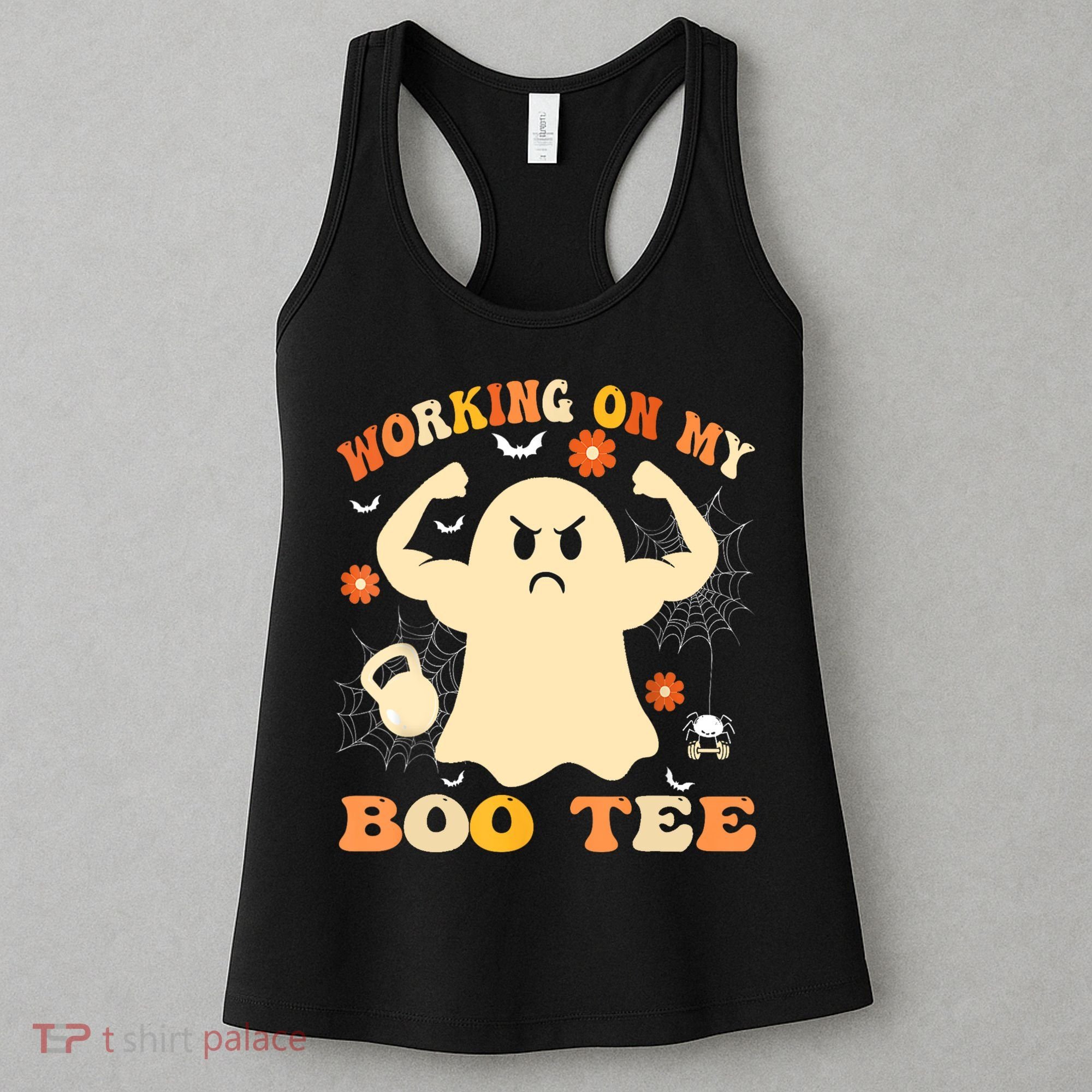 Working On My Boo Halloween Gym Workout Weightlifting Women's Tank Top