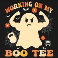 Working On My Boo Halloween Gym Workout Weightlifting Women's Tank Top thumb 5