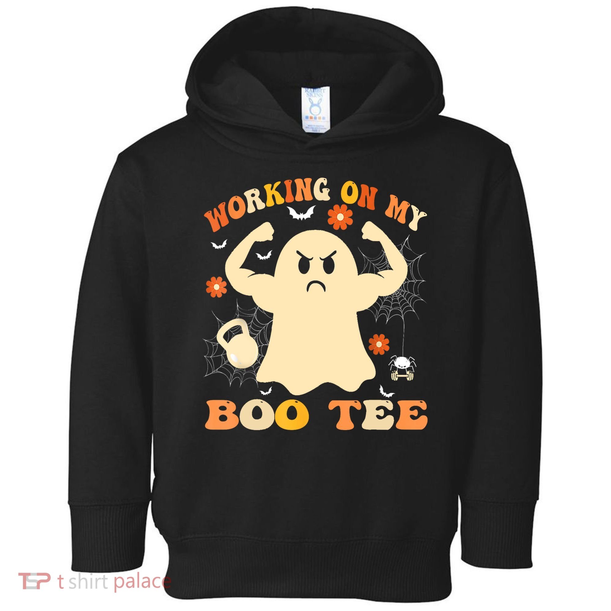 Working On My Boo Halloween Gym Workout Weightlifting Toddler Hoodie