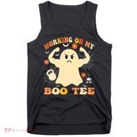Working On My Boo Halloween Gym Workout Weightlifting Tank Top thumb 0
