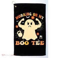 Working On My Boo Halloween Gym Workout Weightlifting Golf Towel thumb 0