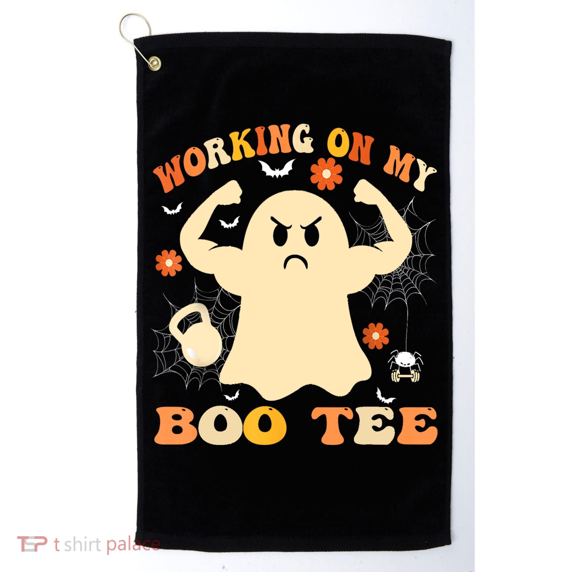 Working On My Boo Halloween Gym Workout Weightlifting Golf Towel