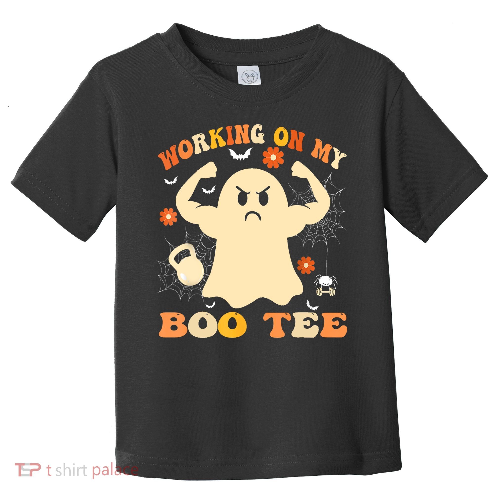 Working On My Boo Halloween Gym Workout Weightlifting Toddler T-Shirt