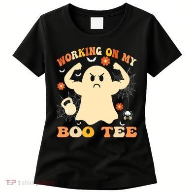 Working On My Boo Halloween Gym Workout Weightlifting Women's T-Shirt