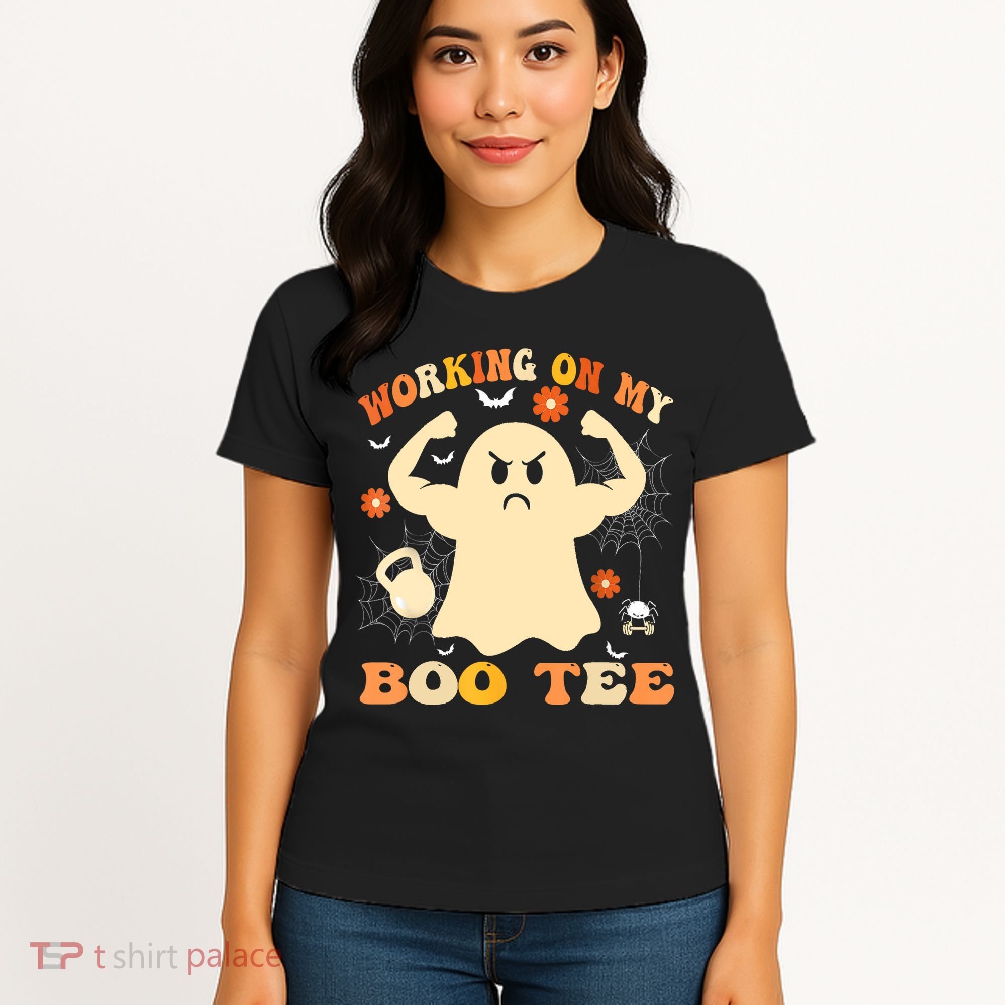 Working On My Boo Halloween Gym Workout Weightlifting Women's T-Shirt