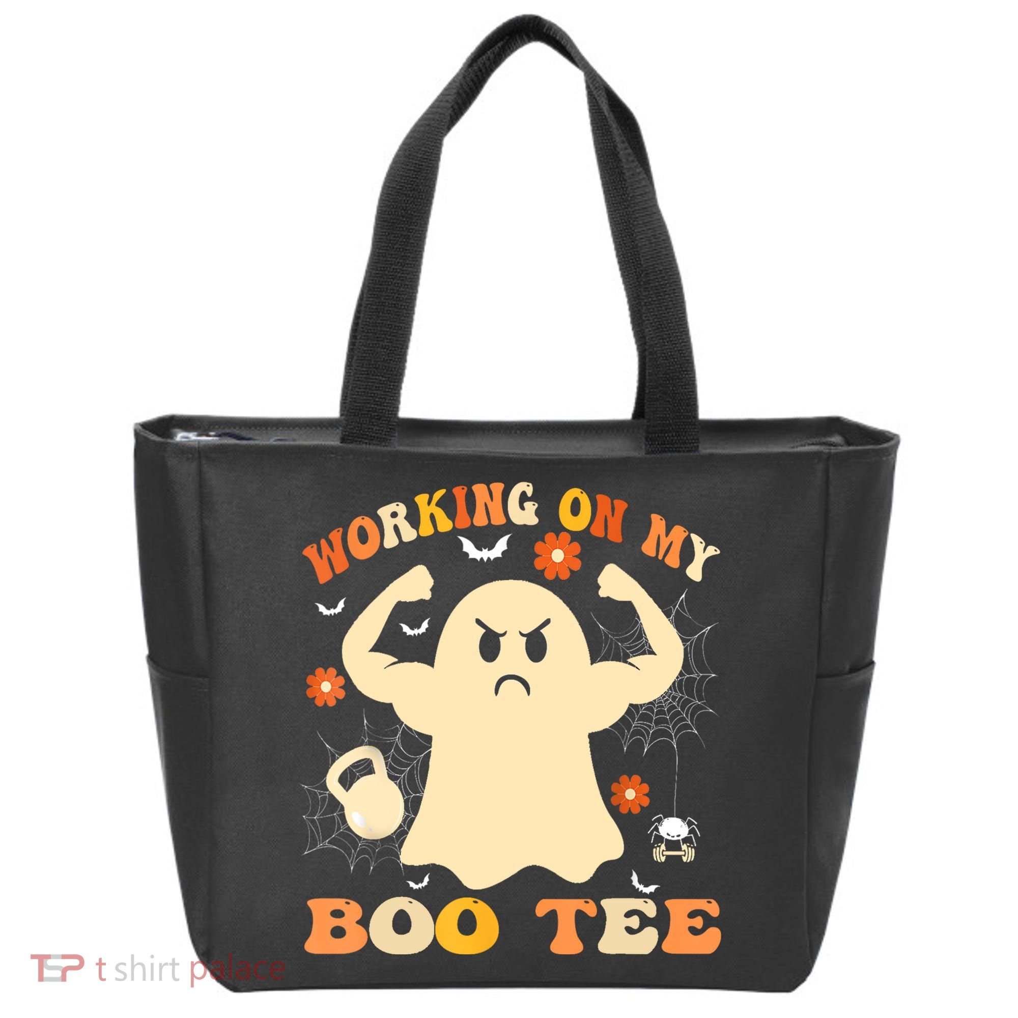 Working On My Boo Halloween Gym Workout Weightlifting Tote Bag